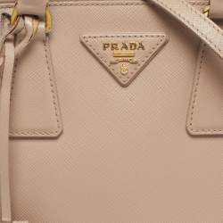 مملوكة مسبقًا Prada Promenade Small Beige Saffiano Lux Leather Satchel