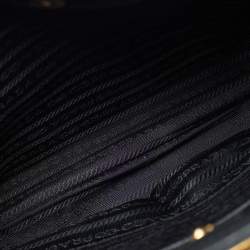 Pre Owned Prada Double Zip Black Saffiano Lux Leather Tote