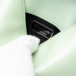 مملوكة مسبقًا Prada Green Mini Brushed Leather Cleo Flap