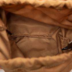 Pre Owned حقيبة كتف برادا سويدي ماكرامي بني برتقالي صغير