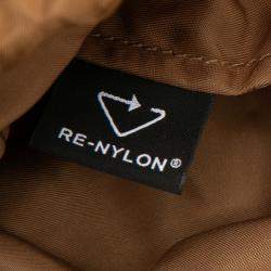 Pre Owned حقيبة كتف برادا سويدي ماكرامي بني برتقالي صغير