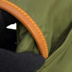 Pre Owned Prada Triangle Logo Shoulder Crossbody Bag Khaki/Brown Nylon Leather