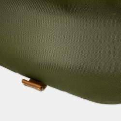 Pre Owned Prada Triangle Logo Shoulder Crossbody Bag Khaki/Brown Nylon Leather