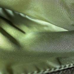 Pre Owned Prada Triangle Logo Shoulder Crossbody Bag Khaki/Brown Nylon Leather