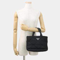 مملوكة مسبقًا Prada Padded Re-Nylon 2-Way Tote Bag Black Nylon Size Small