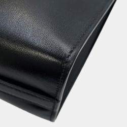 مملوكة مسبقًا حقيبة يد توتس برادا مثلث شعار جلد أسود