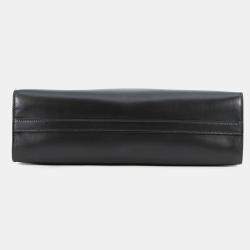 مملوكة مسبقًا حقيبة يد توتس برادا مثلث شعار جلد أسود