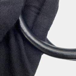 مملوكة مسبقًا حقيبة يد توتس برادا مثلث شعار جلد أسود