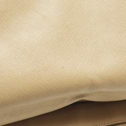 Pre Owned Prada Envelope Beige/Light Blue Saffiano Bicolo Leather Document Case