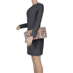 Pre Owned Prada Beige Python Clutch