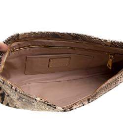 Pre Owned Prada Beige Python Clutch