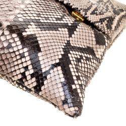 Pre Owned Prada Beige Python Clutch