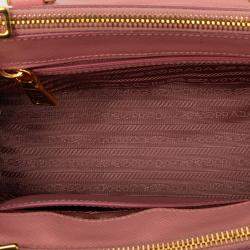 Pre Owned حقيبة برادا غاليريا صغيرة جلد فاخرة سافيانيو وردي سحاب مزدوج