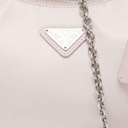 Pre Owned Prada Re-Edition 2005 Light Pink Nylon Shoulder Bag