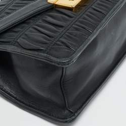 Pre Owned Prada Black Gaufre Leather Chain Shoulder Bag