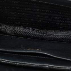 Pre Owned Prada Black Gaufre Leather Chain Shoulder Bag