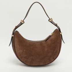 مملوكة مسبقًا Prada Arque Brown Suede Shoulder Bag