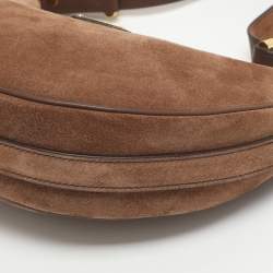 مملوكة مسبقًا Prada Arque Brown Suede Shoulder Bag