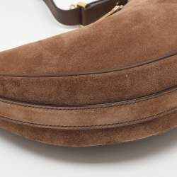 مملوكة مسبقًا Prada Arque Brown Suede Shoulder Bag