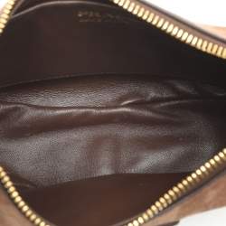 مملوكة مسبقًا Prada Arque Brown Suede Shoulder Bag