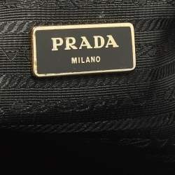 Pre Owned Prada Double Zip Large Black Saffiano Lux Leather Tote