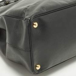 Pre Owned Prada Double Zip Large Black Saffiano Lux Leather Tote
