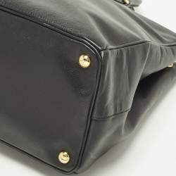 Pre Owned Prada Double Zip Large Black Saffiano Lux Leather Tote
