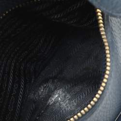 Pre Owned Prada Vitello Daino Blue Leather Satchel