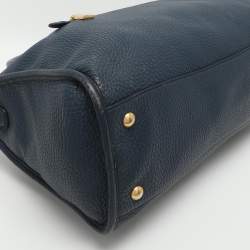 Pre Owned Prada Vitello Daino Blue Leather Satchel