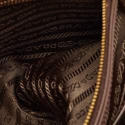 Pre Owned Prada Promenade Medium Brown Saffiano Leather Satchel