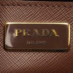 Pre Owned Prada Promenade Medium Brown Saffiano Leather Satchel