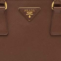 Pre Owned Prada Promenade Medium Brown Saffiano Leather Satchel