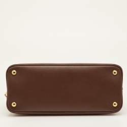 Pre Owned Prada Promenade Medium Brown Saffiano Leather Satchel