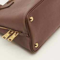 Pre Owned Prada Promenade Medium Brown Saffiano Leather Satchel