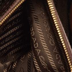 Pre Owned Prada Promenade Medium Brown Saffiano Leather Satchel