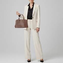 Pre Owned Prada Promenade Medium Brown Saffiano Leather Satchel