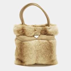 مملوكة مسبقًا حقيبة يد برادا فرو بيج بشعار