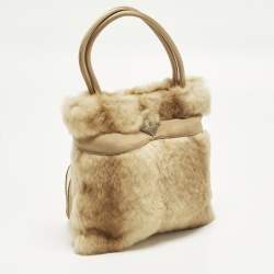 مملوكة مسبقًا حقيبة يد برادا فرو بيج بشعار