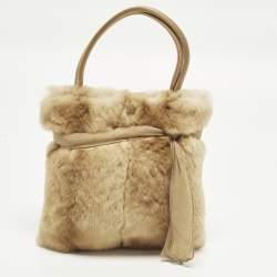 مملوكة مسبقًا حقيبة يد برادا فرو بيج بشعار