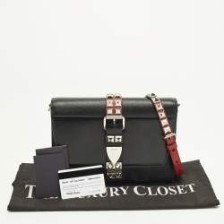 Pre Owned Prada Elektra Black City Calf and Saffiano Leather Shoulder Bag