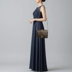 Pre Owned Prada Elektra Black City Calf and Saffiano Leather Shoulder Bag