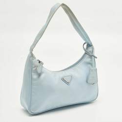 Pre Owned Prada Re-Edition 2000 Light Blue Re-Nylon Shoulder Bag