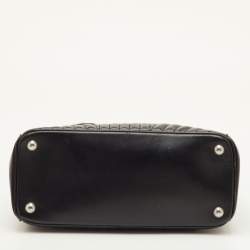 Pre Owned Prada Double Zip Black Diagramme Quilted Leather Tote