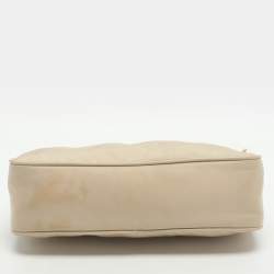 Pre Owned Prada Re-Edition 2005 Beige Re-Nylon and Saffiano Leather Shoulder Bag