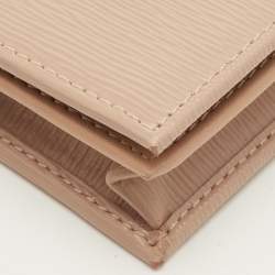 Pre Owned Prada Beige Saffiano Metal Leather Card Holder