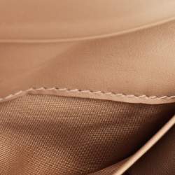 Pre Owned Prada Beige Saffiano Metal Leather Card Holder