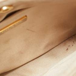 Pre Owned Prada Cleo Gold Crystals Studded Satin Shoulder Bag