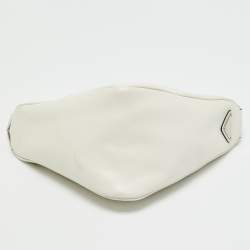 Pre Owned Prada Triangle White Leather Shoulder Bag