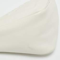 Pre Owned Prada Triangle White Leather Shoulder Bag