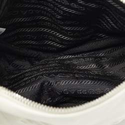 Pre Owned Prada Triangle White Leather Shoulder Bag